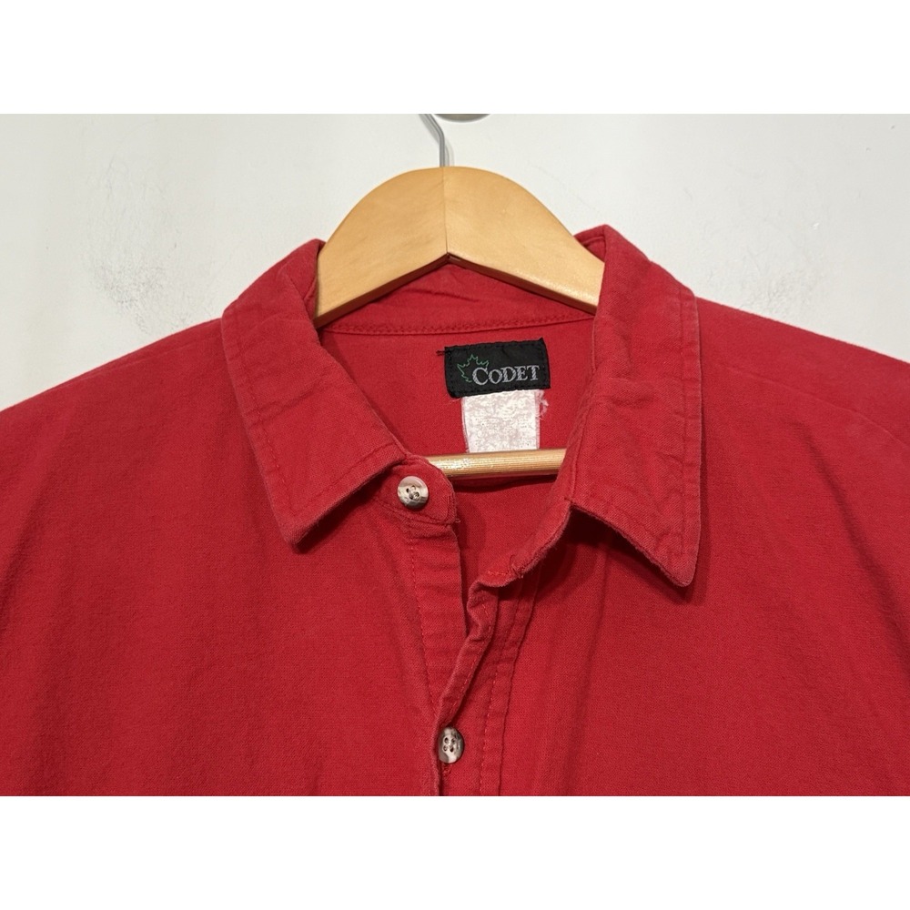 Vintage Codet Heavy‎ Chamois Flannel Shirt Men's XL Red